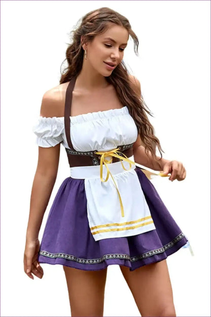 Playful Off-shoulder Dirndl Costume - Oktoberfest Fun for Costume, Oktoberfest, Retro