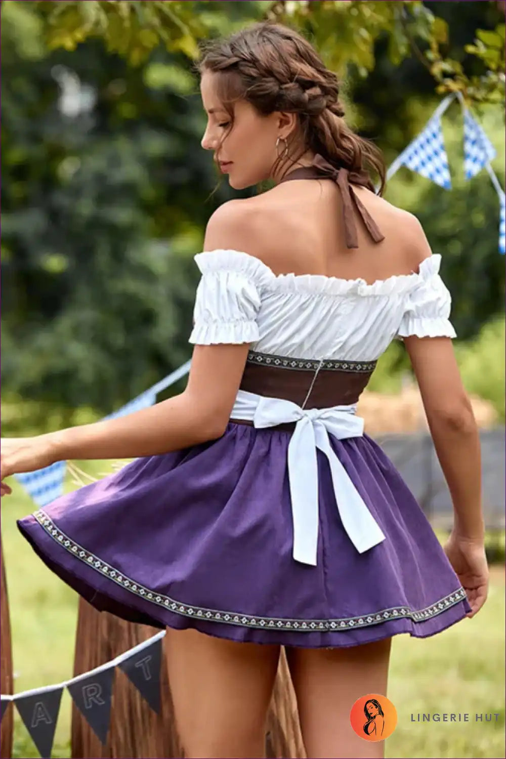 Playful Off-shoulder Dirndl Costume - Oktoberfest Fun for Costume, Oktoberfest, Retro