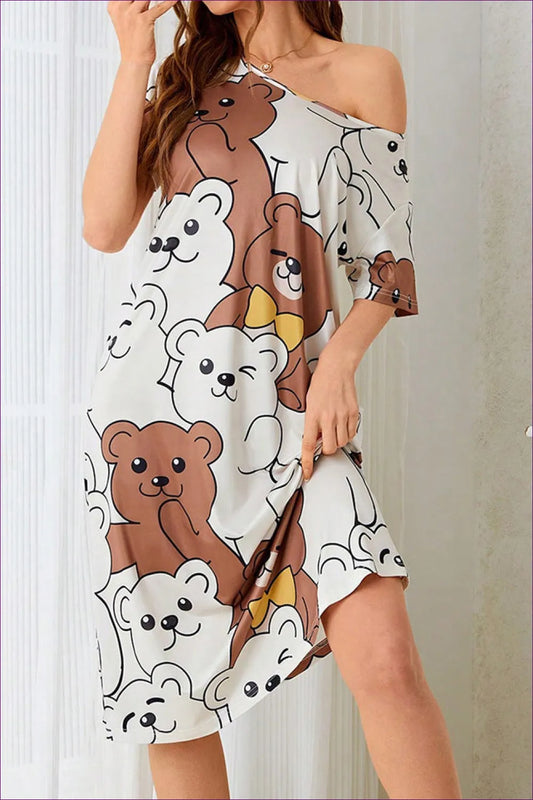 Playful Teddy Bear Nightdress - Cute Comfort