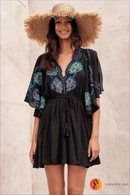 Playsuit with Embroidered Detail - Bohemian Romance