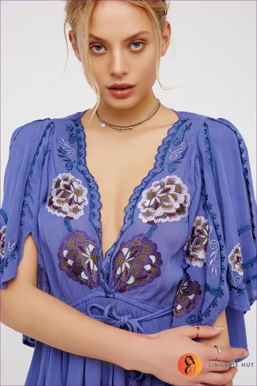 Playsuit with Embroidered Detail - Bohemian Romance