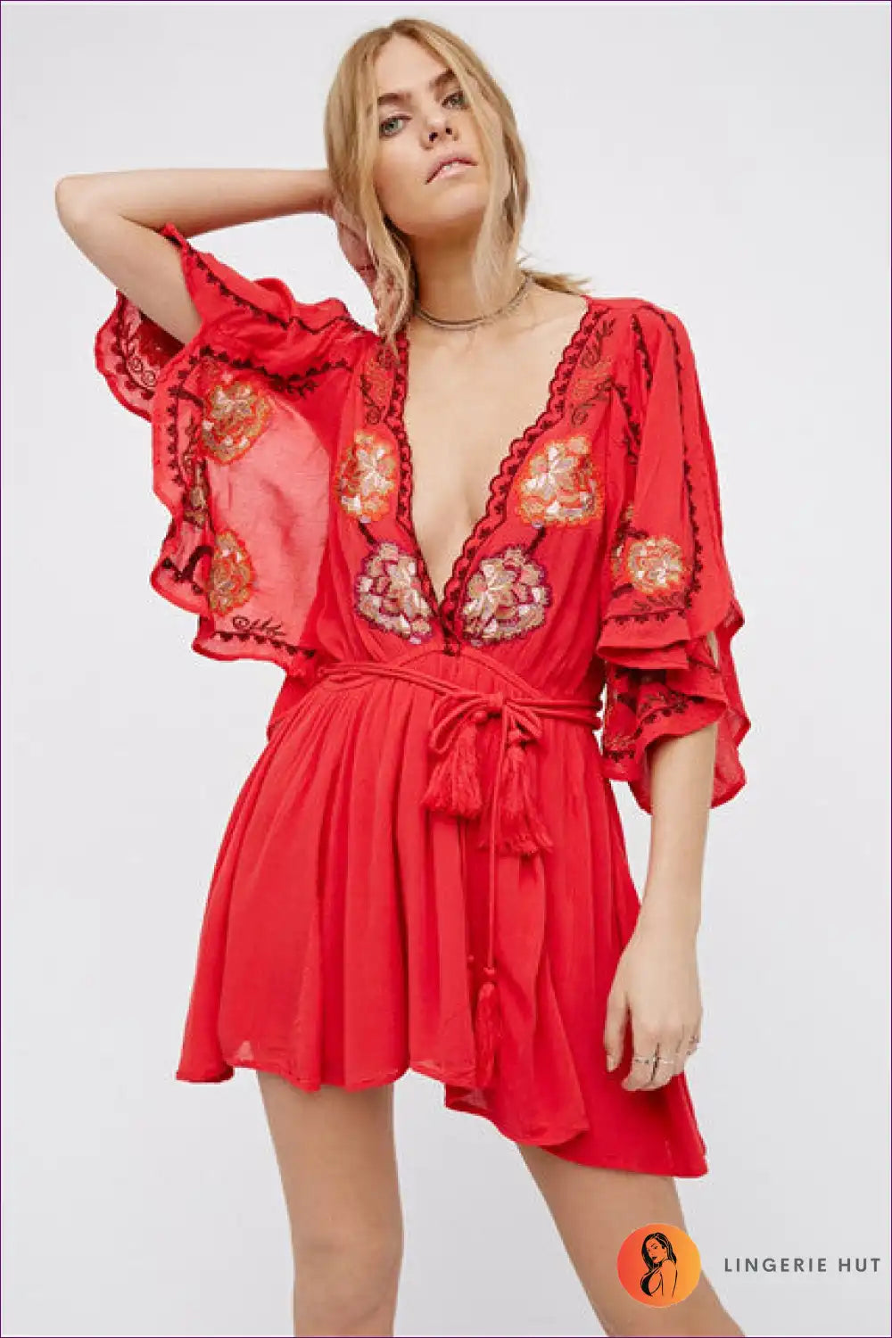Playsuit with Embroidered Detail - Bohemian Romance