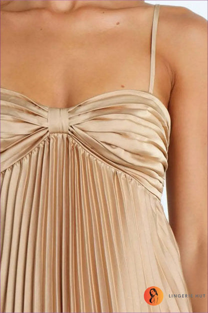 Pleated Asymmetric Midi Dress - Understated Glamour - Dresses - Lingerie Hut - All Season • Cutout • Evening Wear