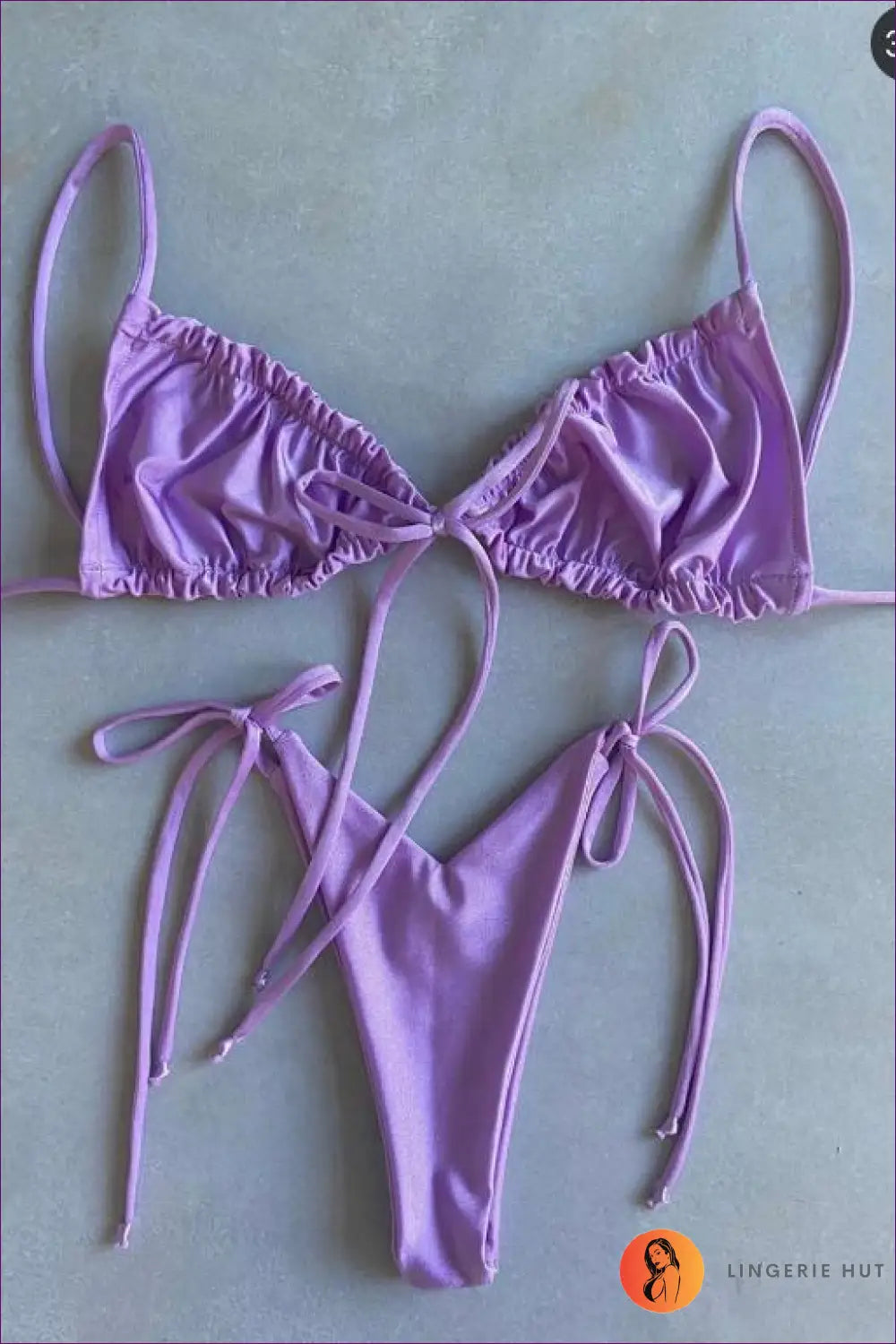 Pleated Bikini High Cut Swimwear Women Triangle Two Piece Set Knot Swimsuit Brazilian Bathing Suit Micro Beach Wear - l