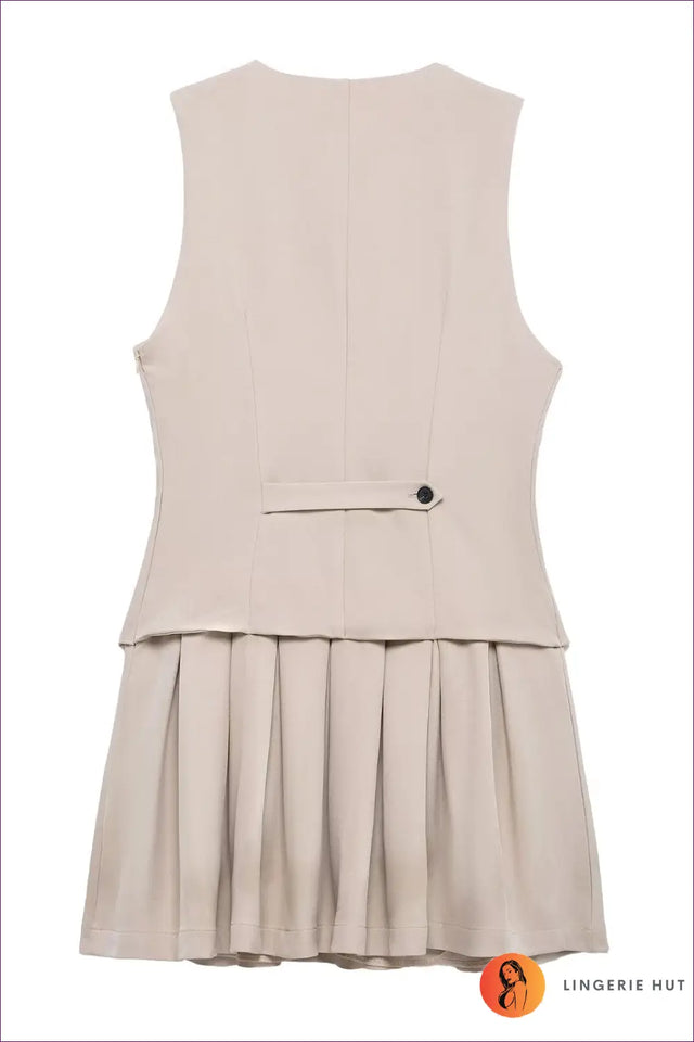 Pleated Skirt and Vest Co Ord Set - Academic Chic, Everyday Versatility