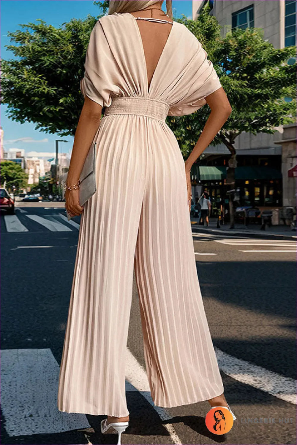 Pleated Summer Jumpsuit - Youthful And Elegant For x