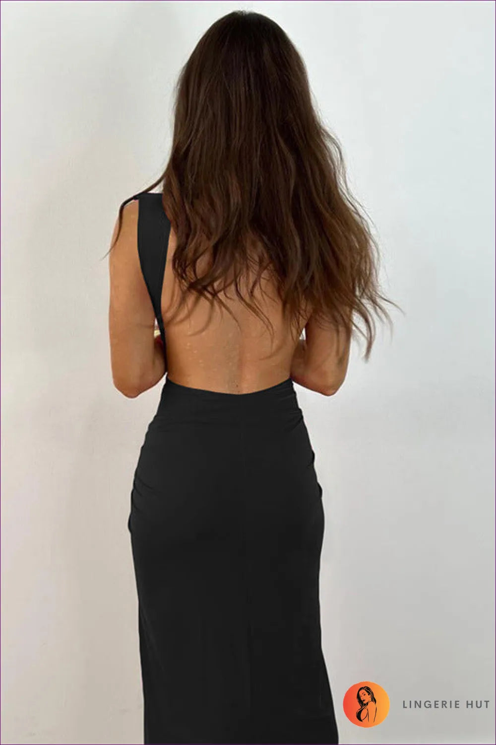 Be The Center Of Attention In Our Plunge Backless Split Maxi Dress. Perfect For Special Occasions, This Dress