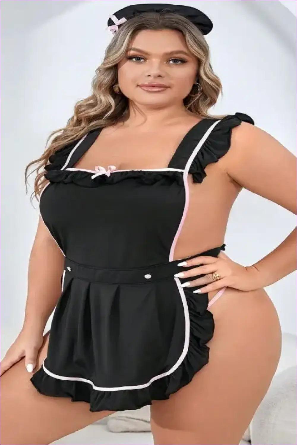 Plus Size Backless Maid Costume - Temptation Awaits