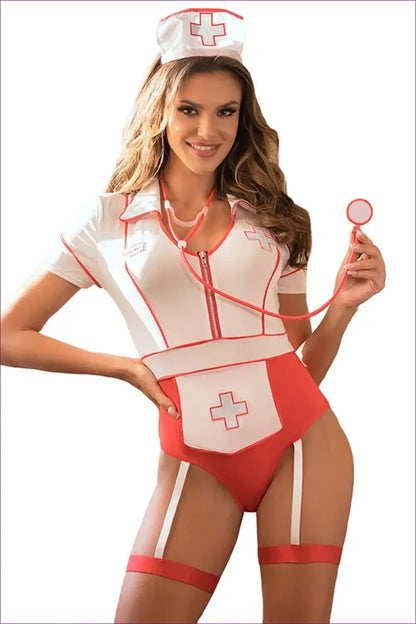Plus Size Nurse Uniform Costume - Flirty Role Play - Halloween • just in • Lingerie • Hut