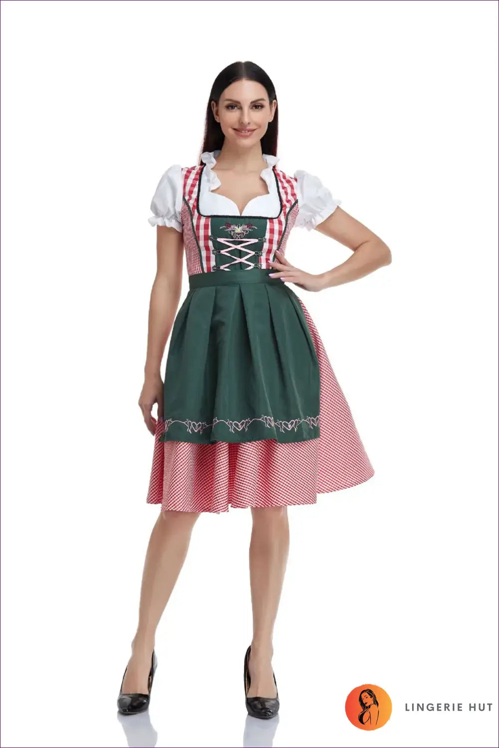 Plus Size Oktoberfest Costume with Apron - Beer Maid Charm - Green 2 / s / Costumes - just in • Party • Lingerie Hut