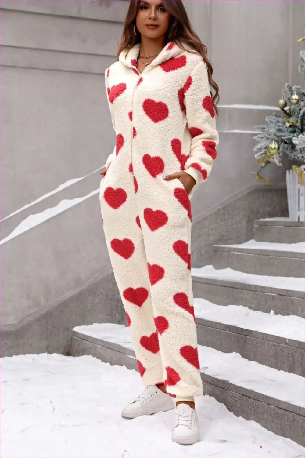 Plush Heart Jumpsuit - Luxe Nights in - Jumpsuits & Rompers - Lingerie Hut - Autumn • Casual • Everyday • Floral