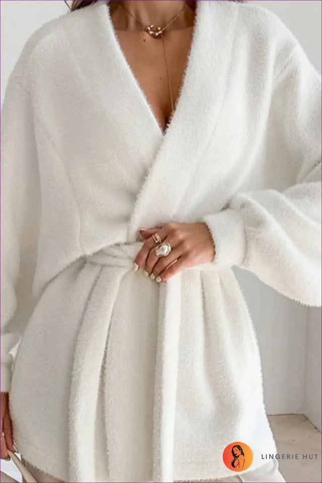 Plush Mid Length Belted Robe - Effortless Everyday Warmth