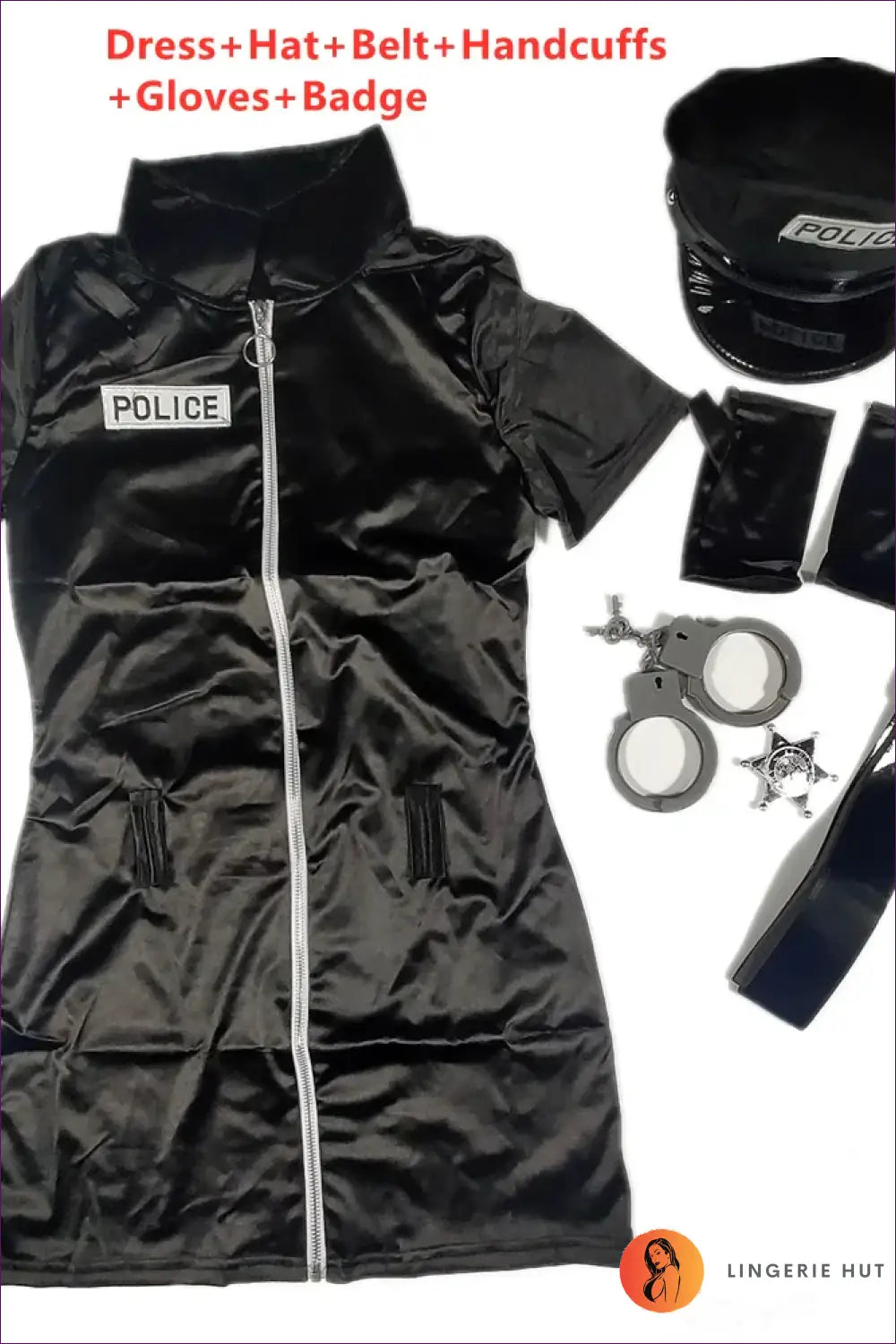Police Costume - Fantasy Roleplay Ready - Black / s - Outfit Set - Halloween • Night out • Party • Lingerie Hut