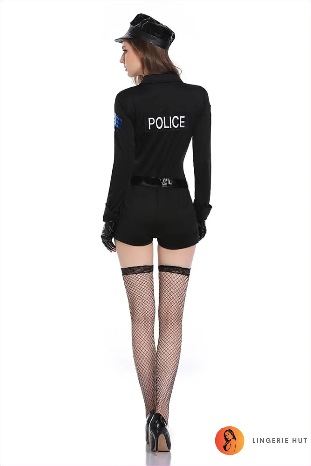 Police Costume Jumpsuit with Lace Detail - Fantasy Roleplay Ready - Costumes - Lingerie Hut - All Season • Halloween