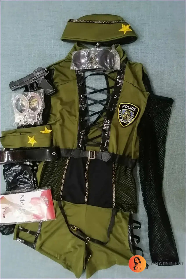 Military Costume with Mesh Sleeves