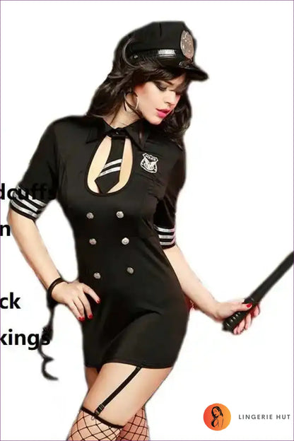 Police Costume Mini Dress Set - Statement Party Confidence - 01 / one Size - Outfit - Lingerie Hut - Clubwear • Cutout