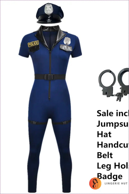 Police Officer Costume with Accessories - Playful Authority for All Season, Boudoir, Clubwear, Costume,