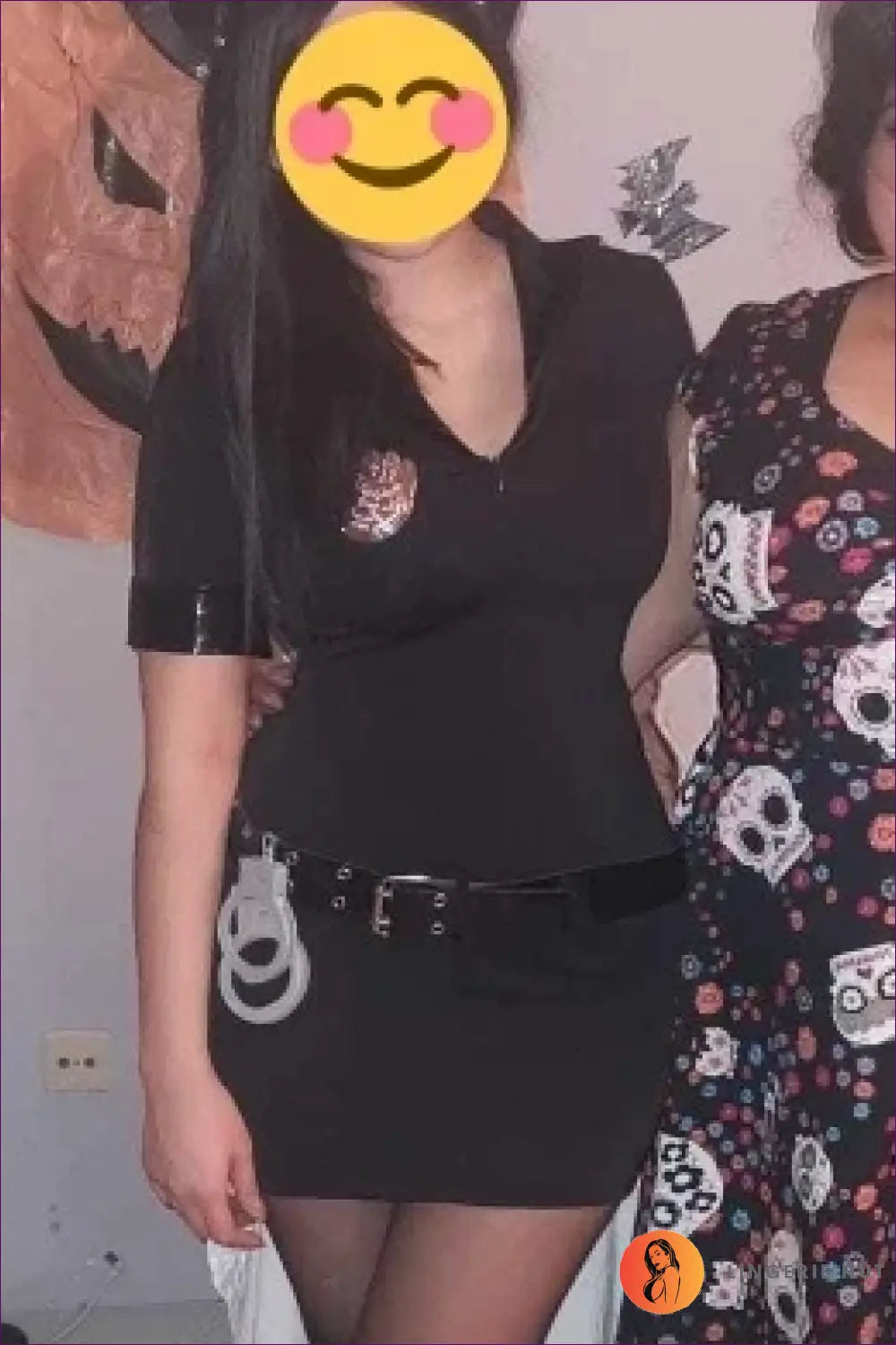 Police Officer Costume with Badge Belt - Playful Authority - Halloween • just in • Mini • Party - Lingerie Hut