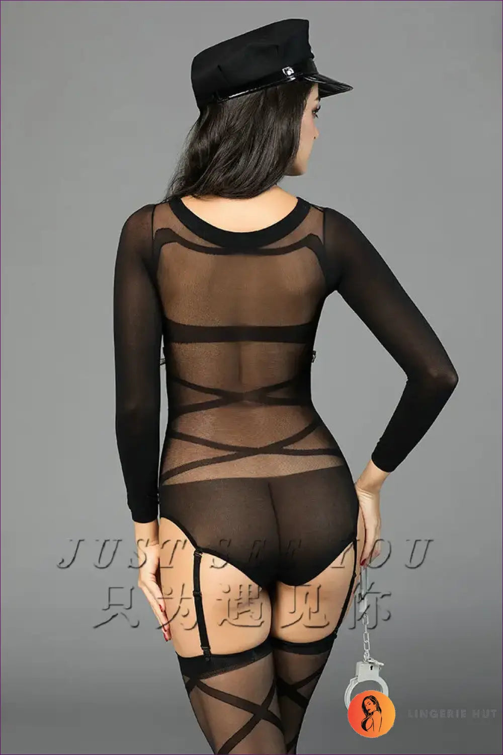 Police Officer Costume Bodysuit - Fantasy Roleplay Ready - 01 / one Size - Lingerie Hut - Clubwear • Cutout • Evening