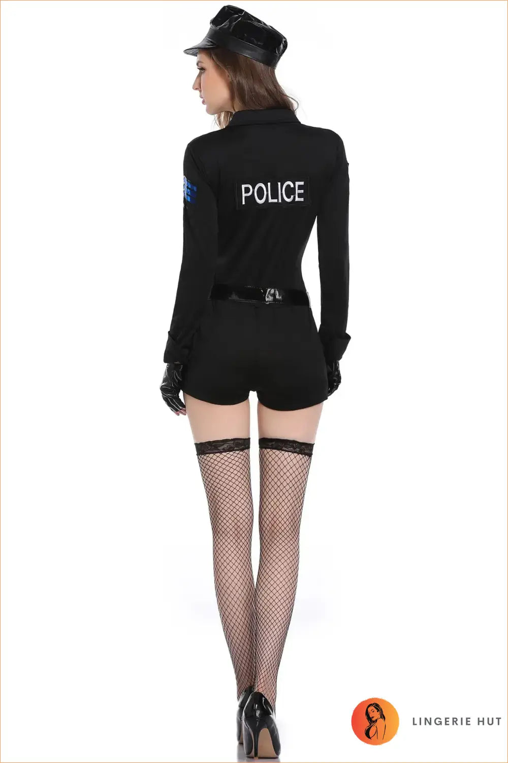Police Officer Costume with Zip-front Romper - Night Shift Ease - Clubwear • just in • out • Party - Lingerie Hut