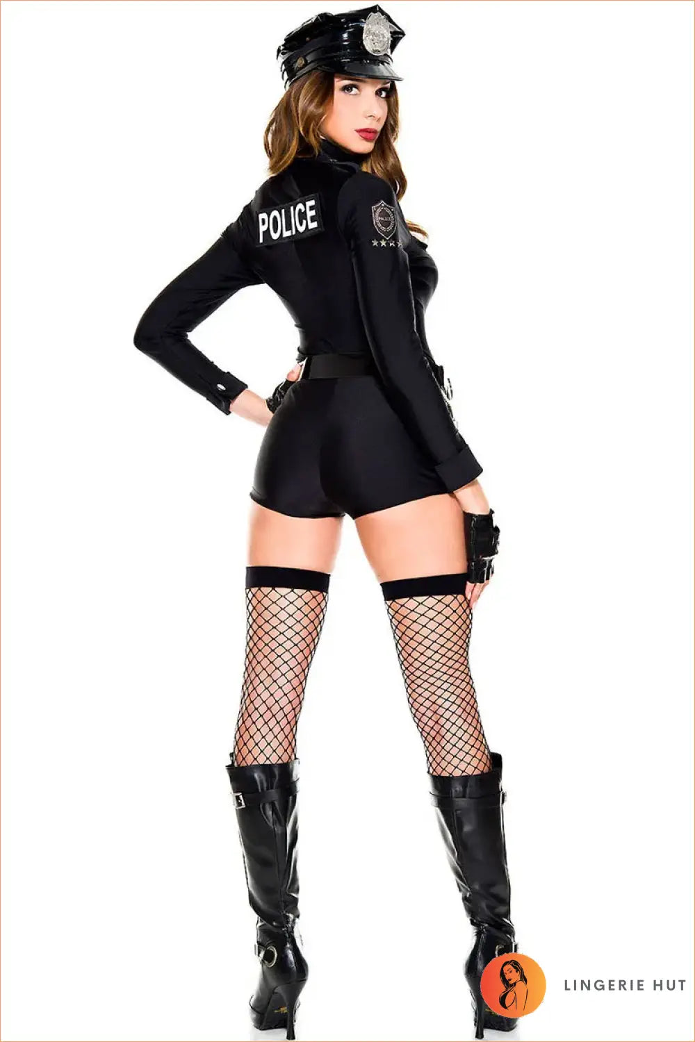 Police Officer Costume with Zip-front Romper - Night Shift Ease - Clubwear • just in • out • Party - Lingerie Hut