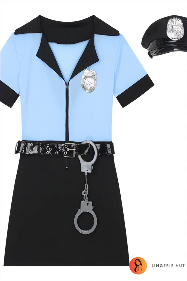 Police Uniform Costume with Front Zip - Party Command