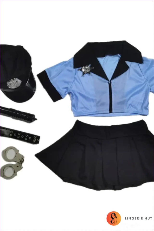 Policewoman Costume Set with Hat and Belt - Halloween Night