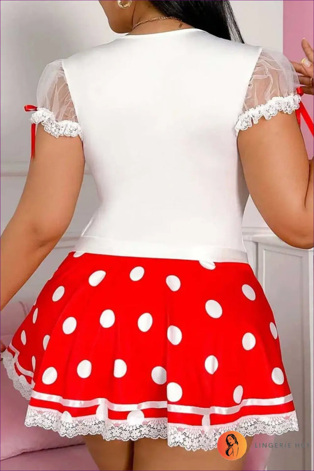 Polka Dot Costume with Scalloped Lace Trim - Playful Sweetness
