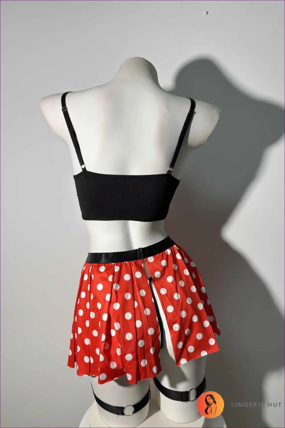 Polka Dot Lingerie Bra Set with Corset Skirt - Flirty Fantasy Mood - Hut - Boudoir • Date Night • Honeymoon