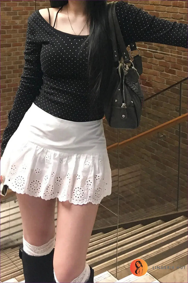 Polka Dot Top with Long Sleeves - Playful Sophistication