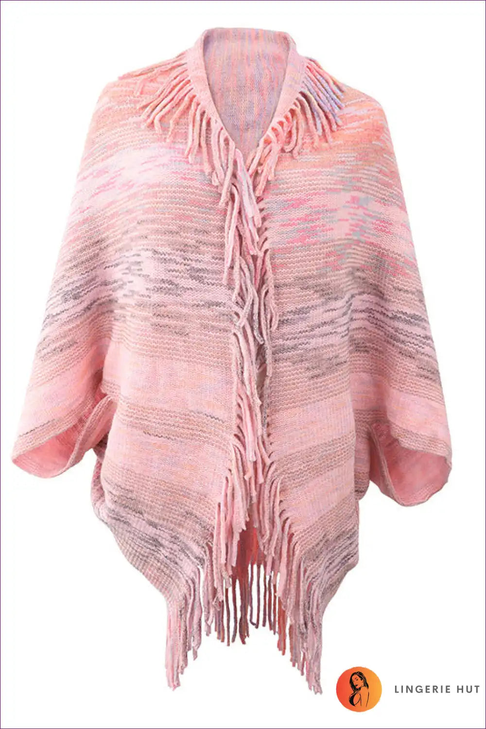Poncho with Fringe Detail - Bohemian Weekend Ritual for All Season, Autumn, Boho, Casual, Everyday