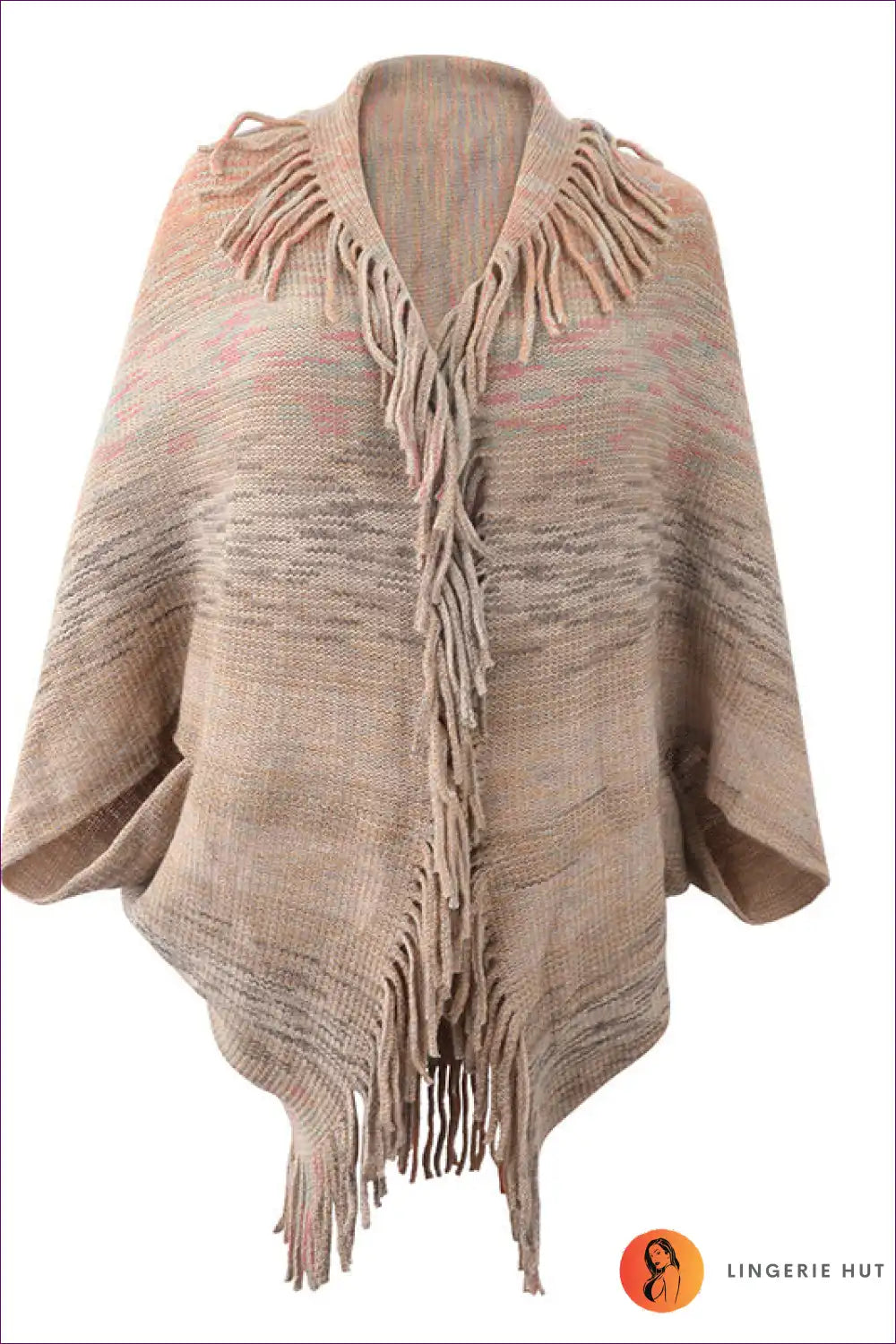 Poncho with Fringe Detail - Bohemian Weekend Ritual for All Season, Autumn, Boho, Casual, Everyday