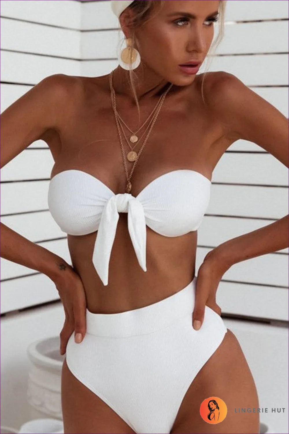 Own The Beach With Our Popular High Waist Knotted Bikini. Crafted For Comfort And Confidence, It’s Your Ticket