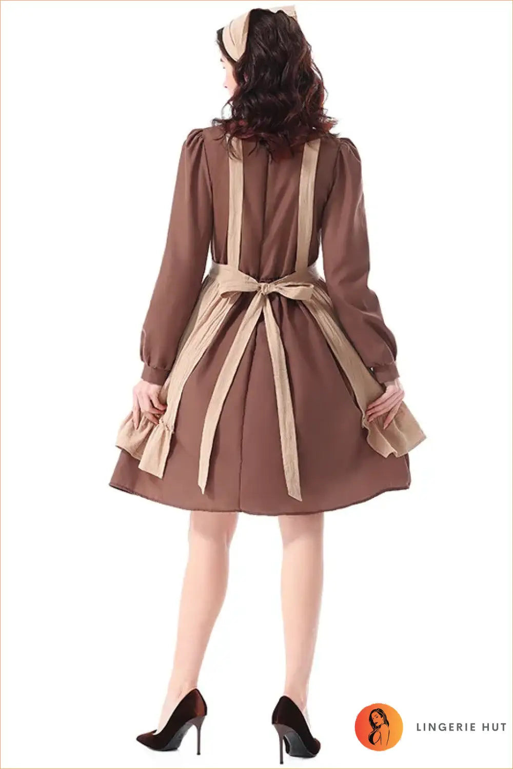Prairie Maid Costume with Pinafore Apron - Countryside Charm - Halloween • just in • Party - Lingerie Hut