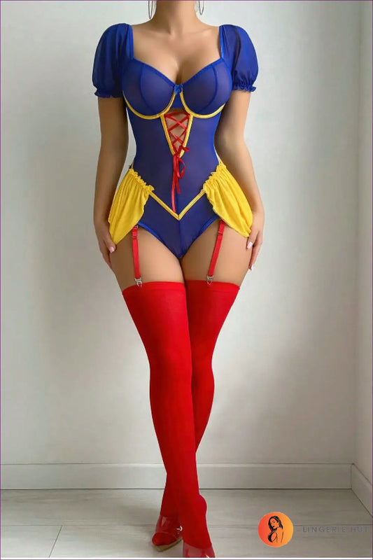 Princess Costume Bodysuit - Fantasy Roleplay Ready - s / Multi - Lingerie Hut - Boudoir • Garter