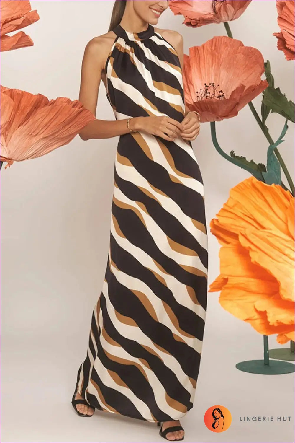 Printed Halter Maxi Dress - Effortless Summer Elegance - s / Multi - Dresses - Boho • Casual • Clothing • Everyday