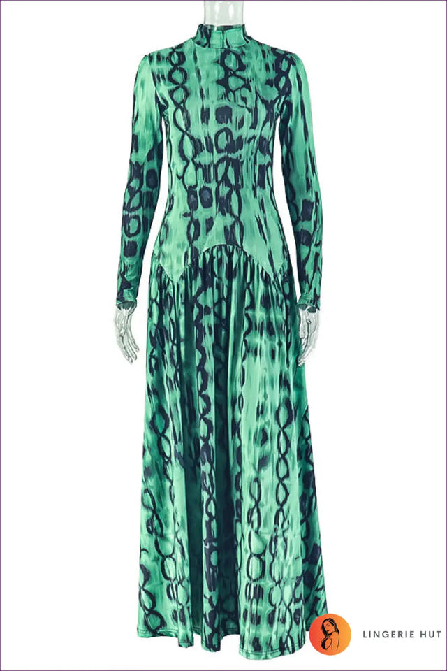 Printed Maxi Dress with Tiered Hem - Effortless Elegance