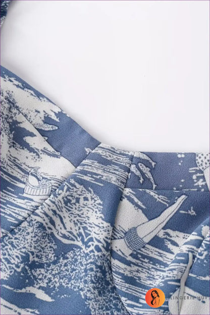 Printed Midi Dress with Ruffle Straps - Garden Party Ready - Dresses - Casual • Everyday • Polyester - Lingerie Hut
