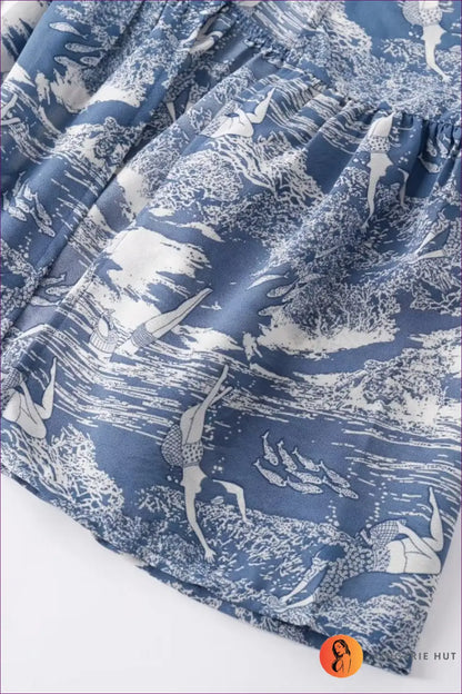 Printed Midi Dress with Ruffle Straps - Garden Party Ready - Dresses - Casual • Everyday • Polyester - Lingerie Hut