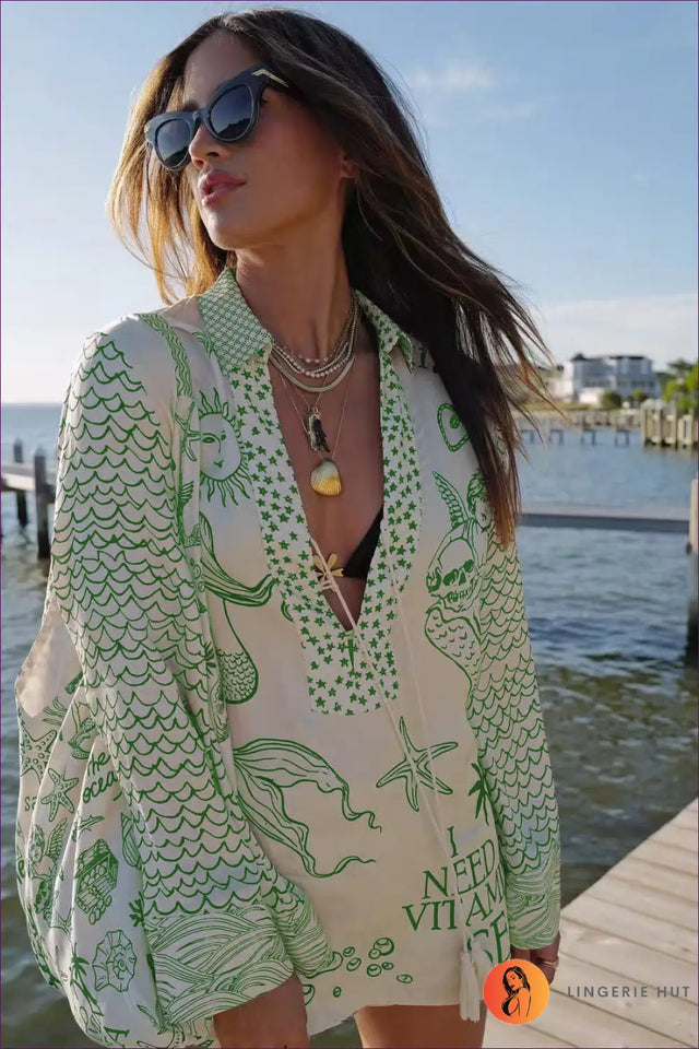 Printed Satin Pyjama Set - Effortless Resort Ease