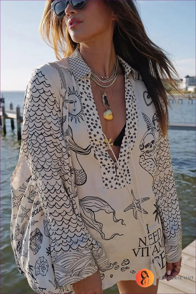 Printed Satin Pyjama Set - Effortless Resort Ease