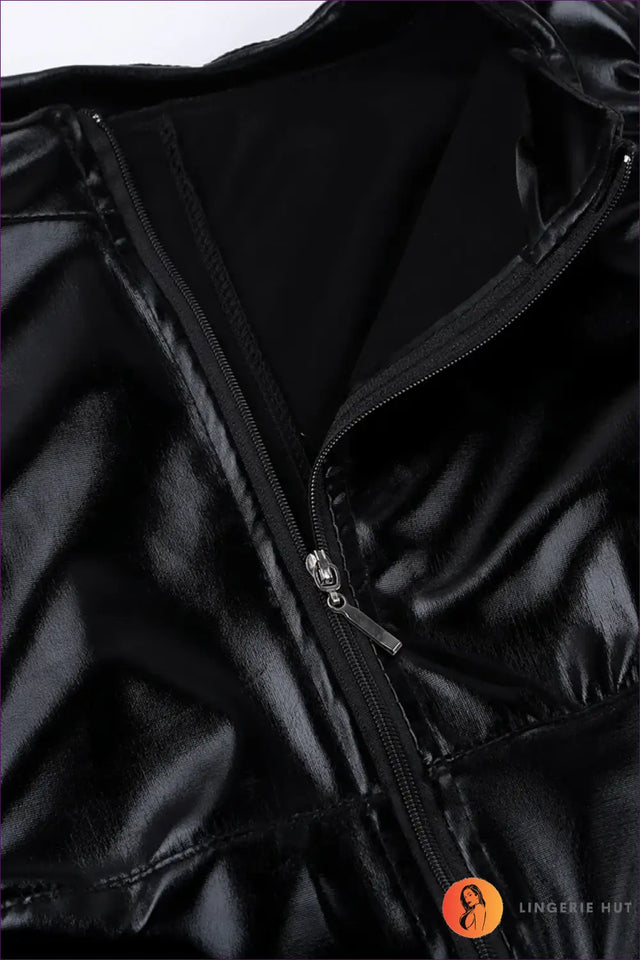 PU Mini Dress with Zip Front - Festival Party Attitude