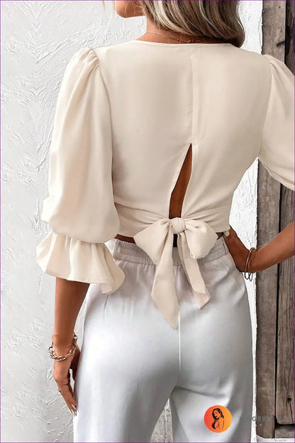 Puff Sleeve Slim Fit Top - Effortless Summer Elegance - Shirts & Tops - Lingerie Hut - Blouse • Casual • Crop