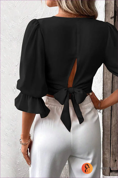 Puff Sleeve Slim Fit Top - Effortless Summer Elegance - Shirts & Tops - Lingerie Hut - Blouse • Casual • Crop