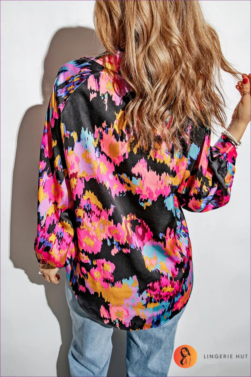 Breathe In Eye-catching Style With Our Purple Graffiti Print Blouse. Bold And Daring, This Blouse Draws