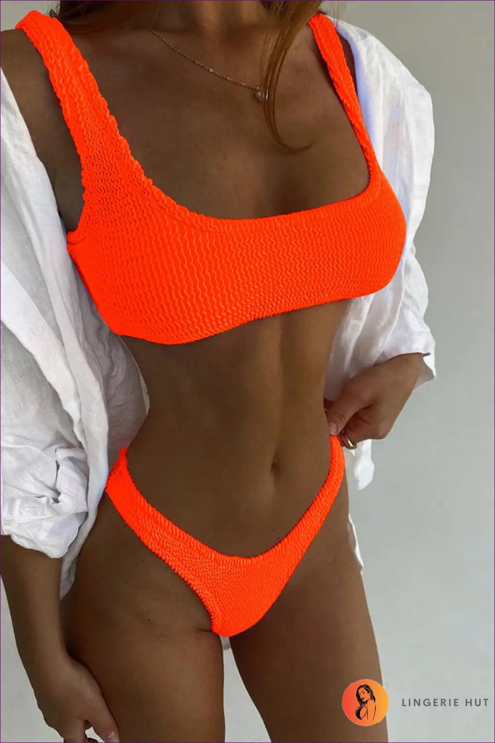 Push-up Bikini Set with Brazilian Cut - Poolside Glamour - Orange1 / s - Swimwear - Lingerie Hut - Beachwear • Cutout