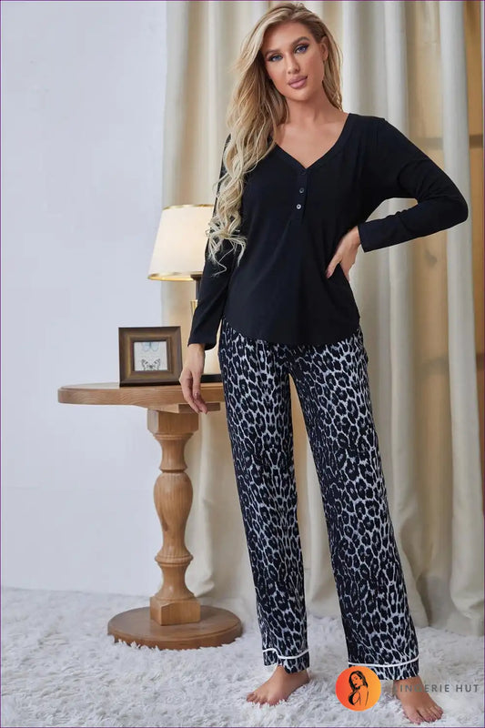 Pyjama Set with Animal Print - Bold Evening Statement for All Season, Animal, Casual, Everyday, Glamour