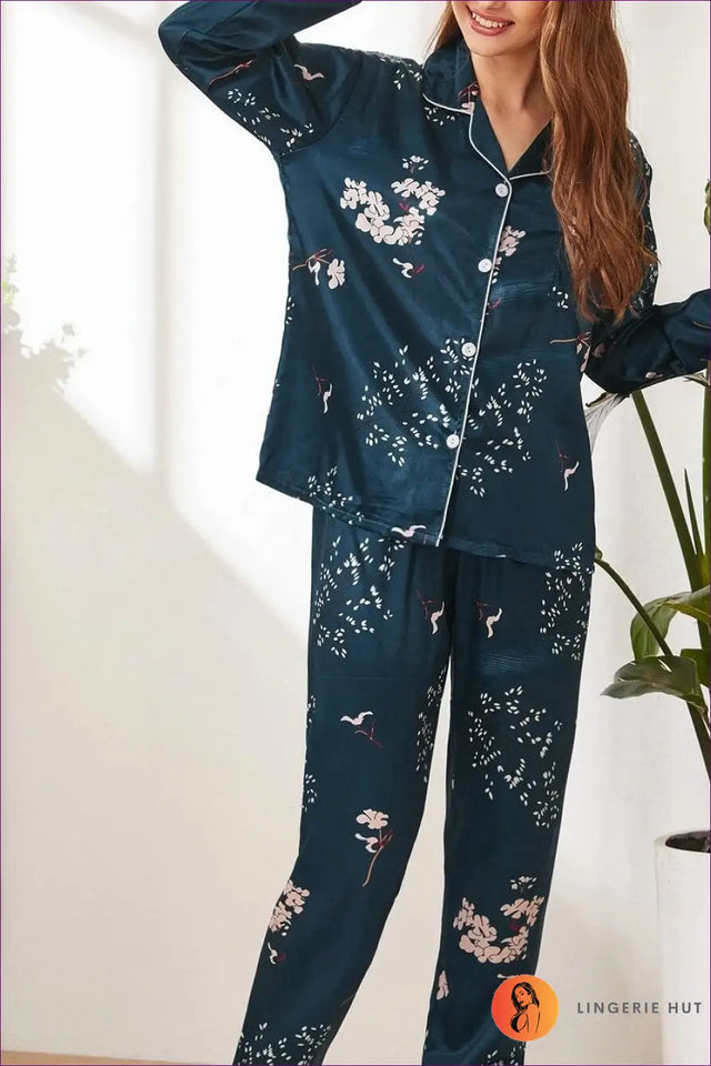 Pyjama Set with Animal Print and Classic Piping - Playful Comfort Edit