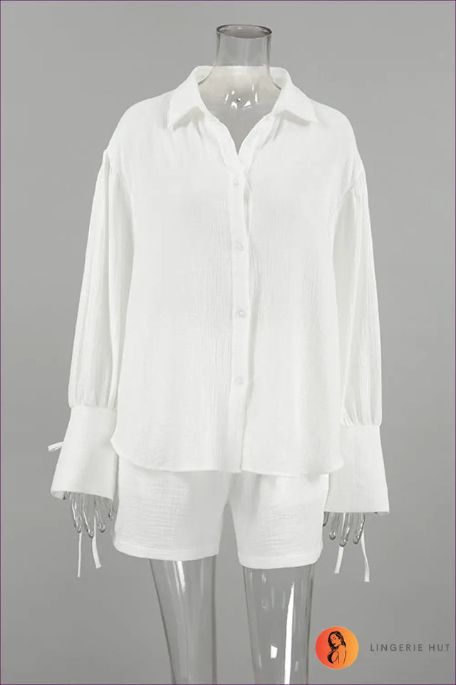 Pyjama Set with Button-Front Top - Sunday Morning Ritual