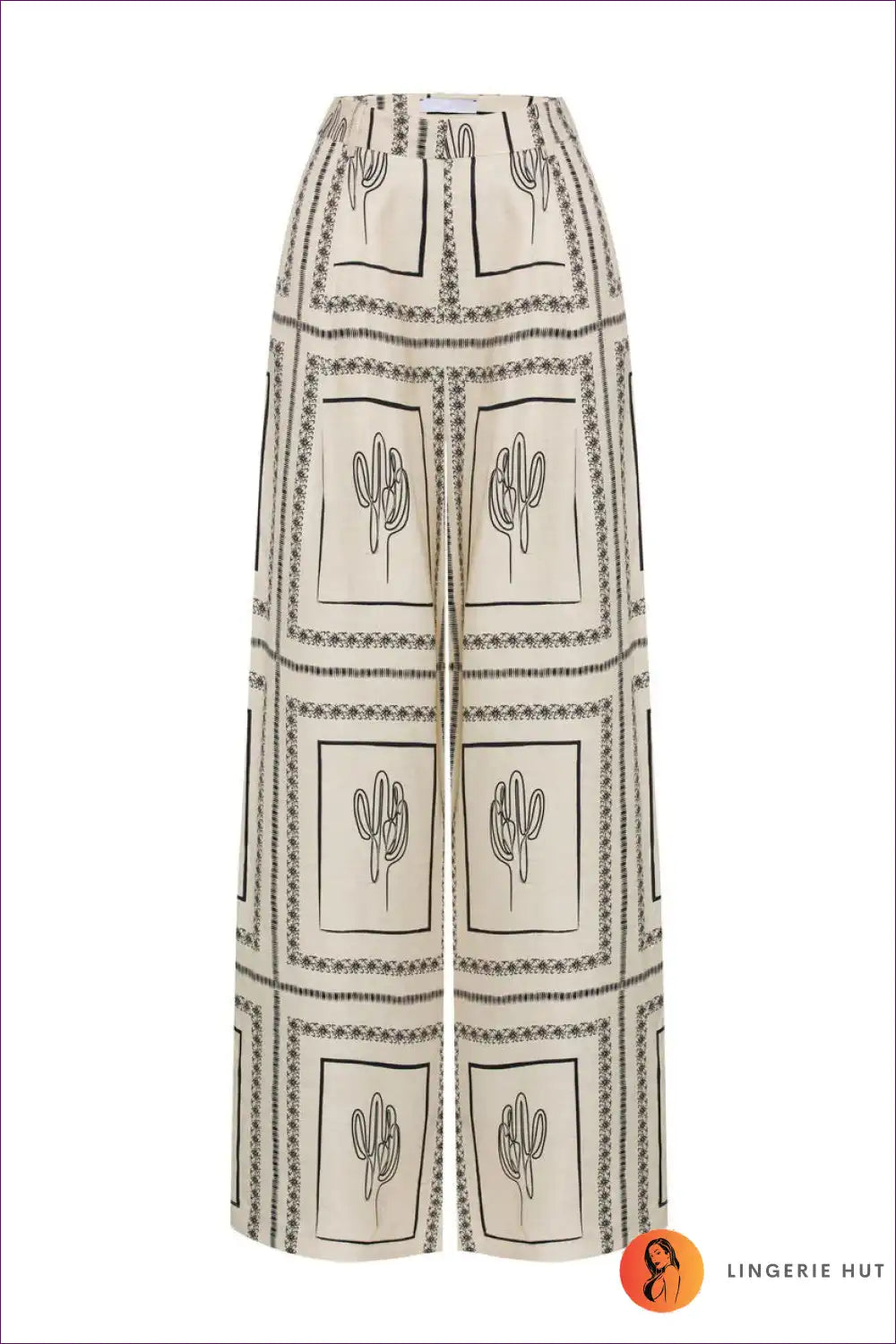 Pyjama Set with Cactus Print - Desert Dreams Comfort for All Season, Casual, Cotton, Everyday, Floral